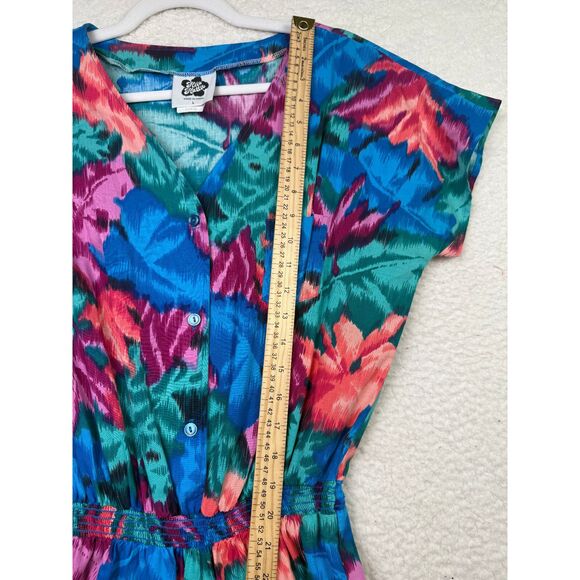 Vintage Hilo Hattie Womens Size Large Floral Postcard Hawaiian Shorts Romper - Picture 6 of 10